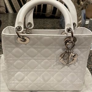 AUTHENTIC DIOR LADY DIOR LAMBSKIN HANDBAG